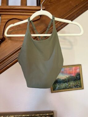 girlfriend collective Olive Green Cross-Back Camisole